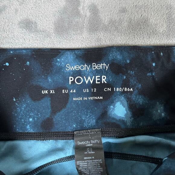 Sweaty Betty Power 7/8 Leggings Blue Galaxy Print Size XL (US 12) - Picture 4 of 6